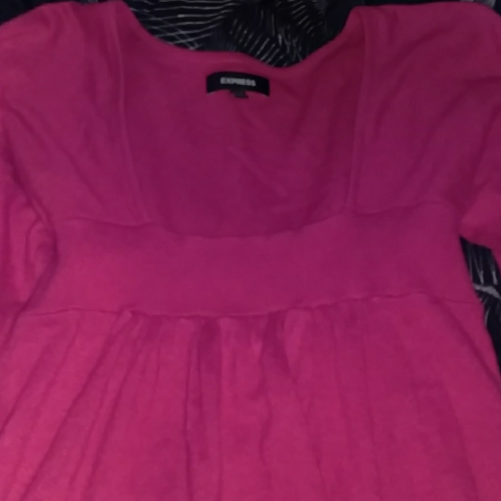 Pink square neck sweater